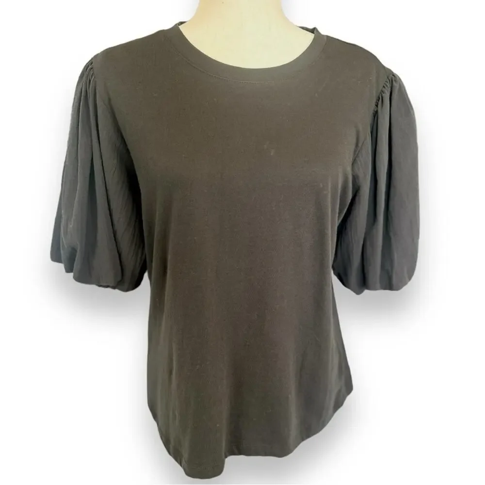 Sanctuary - Dream State Tee, Black Puff Sleeve Top Size Medium - Picture 8 of 13